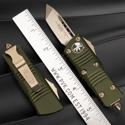 Microtech MINI Troodon T/E 240-13OD Bronze Blade OD Green Chassis