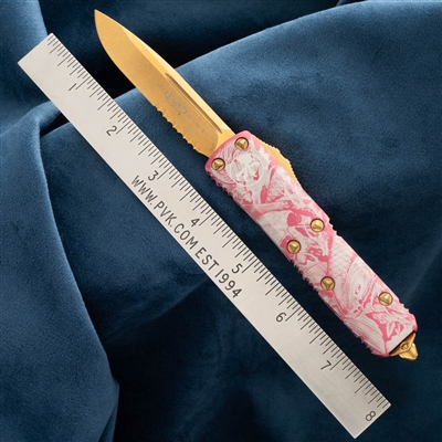 PVK Custom UTX-85 S/E Partial Serrated Pink Koi Dreams Wrap w/24K Gold Blade & 24K Gold Hardware