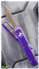 Microtech Ultratech 122-13APPU Double Edge Apocalyptic Bronze Blade, Purple Handle