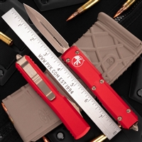 Microtech Ultratech D/E 122-13RD Bronzed Blade & HW Red Handle