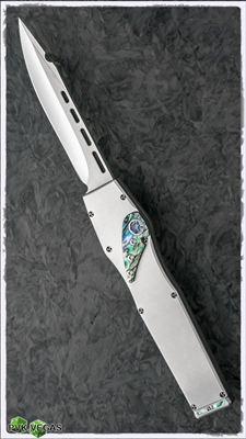 Vintage Marfione HALO2 Brend Mirror Blade Stainless Handle Abalone Inlay