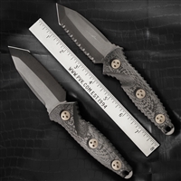 Microtech Socom Alpha Mini T/E Signature Series DLC 114M-3DLCCFS Bronze Hardware Carbon Fiber Handles