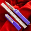Microtech Ultratech 122-10DPU Double Edge Stonewash Blade, Distressed Purple Handle
