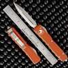 Microtech Ultratech 122-10OR Double Edge Stonewash Blade, Orange Handle