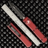 Microtech Ultratech 122-1RD Double Edge Black Blade, Red Handle