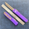 Microtech Ultratech 123-13APPU Tanto Apocalyptic Bronze Blade, Purple Handle