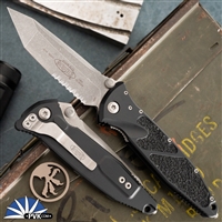 Microtech Socom Elite Manual 161-11AP Tanto Apocalyptic Partial Serrated Blade, Black Handle