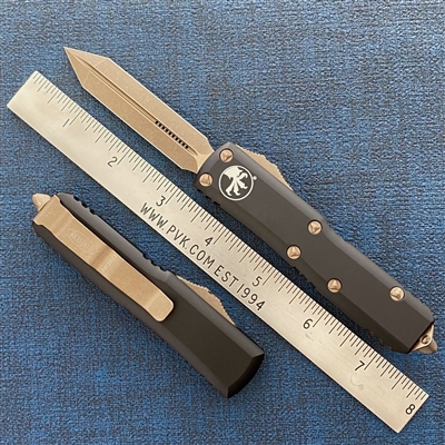 Microtech UTX-85 Spartan 230-13 Bronze Spartan Blade Black Handle