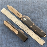 Microtech UTX-85 Spartan 230-13AP Apocalyptic Bronze Spartan Blade Black Handle