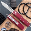 Microtech UTX-85 231-10MR Single Edge Stonewash Blade, Merlot Handle