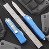 Microtech UTX-85 231-4BL Single Edge Satin Blade, Blue Handle