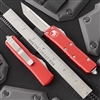 Microtech UTX-85 233-4RD Tanto Satin Blade, Red Handle