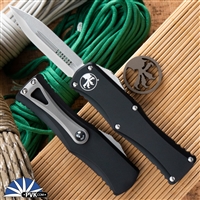 Microtech Hera 702-10 Double Edge Stonewash Blade Black Handle