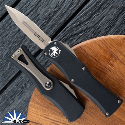 Microtech Hera 702-13 Double Edge Bronze Blade Black Handle