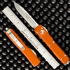Microtech Ultratech 121-4OR Single Edge Satin Blade, Orange Handle