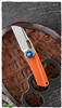 NCC Knives - Orange Diagonal Pattern G10 Pod Friction Folder Knife