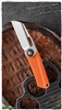 NCC Knives - Orange Swirl G10 Pod Friction Folder Knife