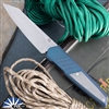 Latama/Prince Customs Persevere Stonewash XHP Reverse Tanto Blade, Blue Green Ti With Grip Textured Lines  #050