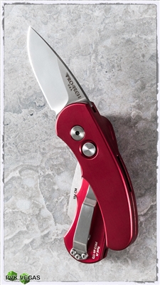 Protech J4 Runt Auto 4421 Red Handle Satin Blade