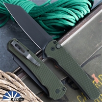 ProTech Malibu 5236-Green DLC 20CV Reverse Tanto Blade, Green Aluminum Dragon Scale Handle