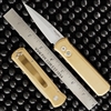 Protech Godson Auto 7110 Satin Blade Stonewashed Bronze Handle MOP Button Bronze Clip