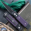 Protech Godson Auto 715-Purple DLC Blade, Purple G10 Inlay, Black Handle