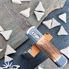 Protech Custom Godson Auto 2024 Vegas Forge Damascus Blade, Blue Titanium Handle, Mastodon Inlay