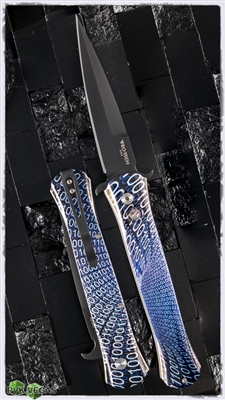 Unique Art Protech Large Don Auto Blue Binary Black Blade