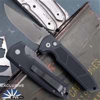 Protech/Les George LGPVK.12 Rockeye Auto Smoky Gray DLC 3V, Black Textured Handle PVK Exclusive