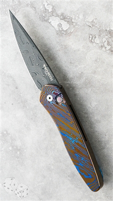 Protech Newport MokuTi Handle Damascus Blade