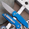 Protech TR-3 BLUE Beadblast Blade, Grooved Blue Handle