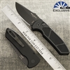 Protech/Les George SBR Auto, Black DLC CPM-3V, Black Textured Handle *PVK Exclusive*