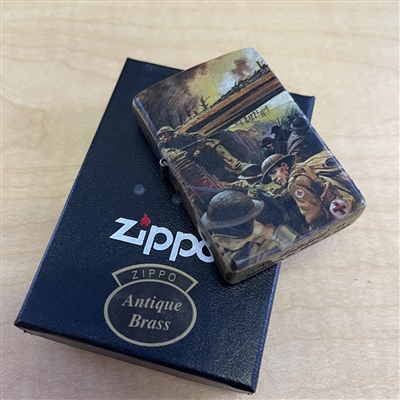 PVK Custom Zippo Lighter w/ Doughboy Antiqued Brass