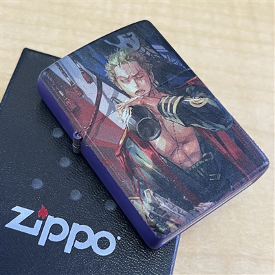 PVK Custom Zippo Lighter w/ Zorro One Piece Purple Finish