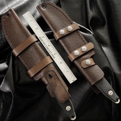 Ramos Customs Textured Brown Leather Sheath, Microtech Socom Alpha
