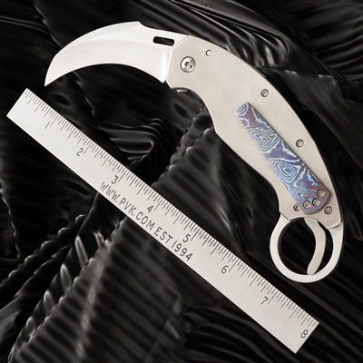 Reese Weiland Trigger Karambit, Satin 154CM, Titanium Handle, Mokuti Pocket Clip