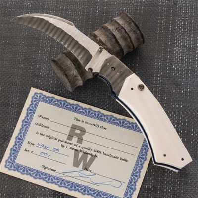 Reese Weiland Wasp Linerlock, Wood Scales With Titanium Bolsters, Satin Blade