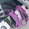 Reate EXO-K Gravity Karambit, PVD N690, Purple Oxide Aluminum, Tan Trainer