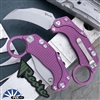 Reate EXO-K Gravity Karambit, Stonewashed N690, Purple Oxide Aluminum, Tan Trainer