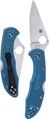 Spyderco Delica 4, Flat Ground VG-10, Blue FRN