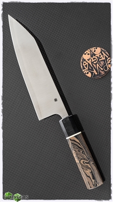 Spyderco Itamae Bunka Santoku, SUS410, Burl/G10 Handle