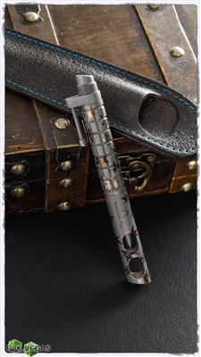 Streltsov Custom Pen Titanium Chassis, Oval Style Muzzle Screw On Cap Leaves Pattern