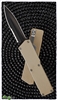 Taiwan Lightning Tan Handle Solid Black Double Edge Partial Serrated Blade