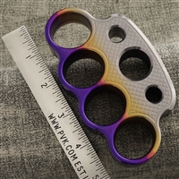 Vital EDC Custom Splash Anodized Silver/Purple/Bronze, Checkered Aluminum, Full Size Paperweight 3/4"