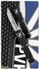 Vintage Microtech UTX-70 Black Handle Tanto Edge Stonewash Partial Serrated Blade