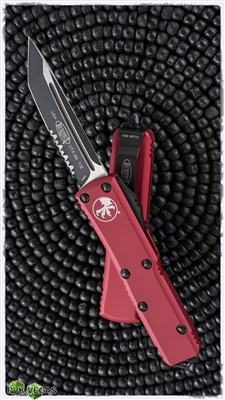 Microtech UTX-85 T/E 233-2RD Black Serrated Blade Red Handle
