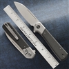 WE Knife Co. Soothsayer Frame Lock,  Twill CF/Gray Titanium, CPM-20CV