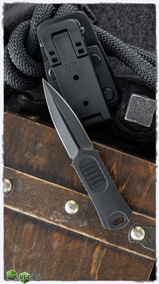WE Knife Co. OSS Dagger Fixed Blade Dagger, Black G-10,  Black Stonewashed 2" CPM-20CV
