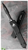 Microtech Ultratech 122-2T Double Edge Black Partial Serrated Blade, Black Handle Tactical