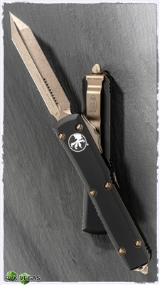 Microtech Ultratech 223-13 Spartan Bronze Blade, Black Handle